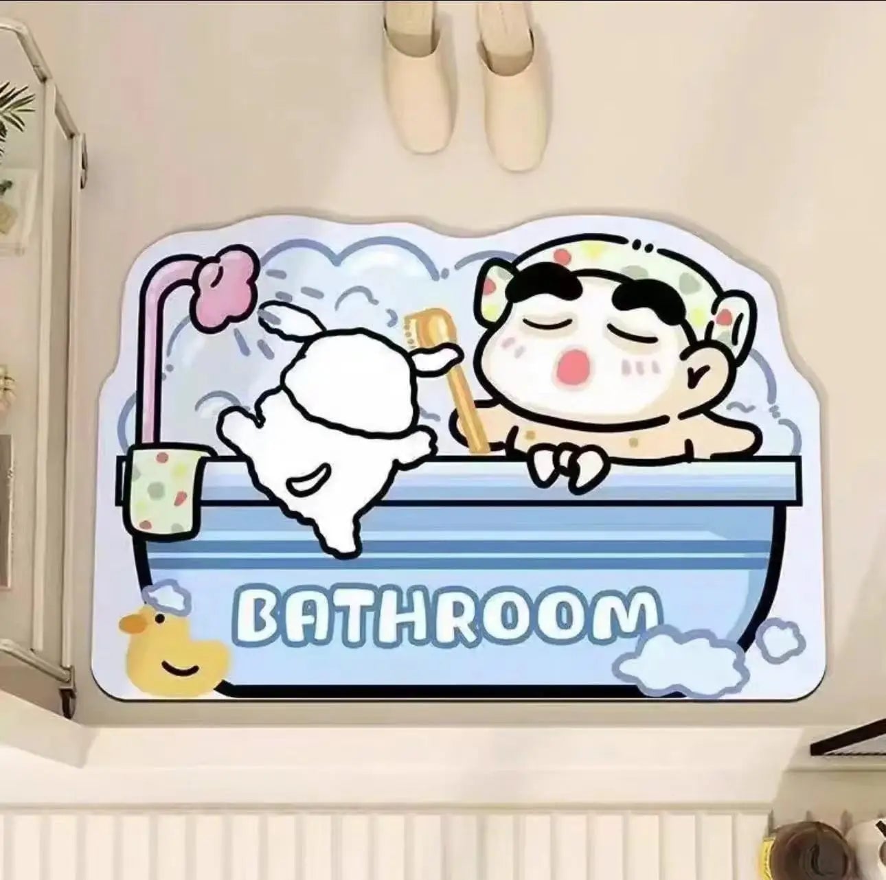 Quick Dry Anime Cartoon Bath Mat - Soft Water Absorption Shower Mat