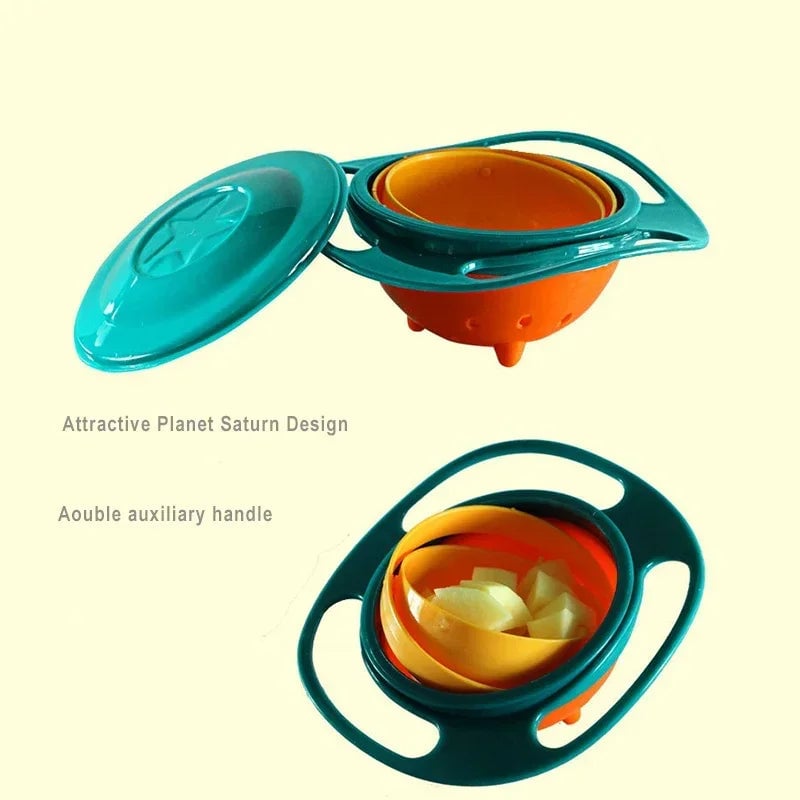 360° Gyro Bowl Spill-Proof Baby Feeding Dish Rotary Balance Training