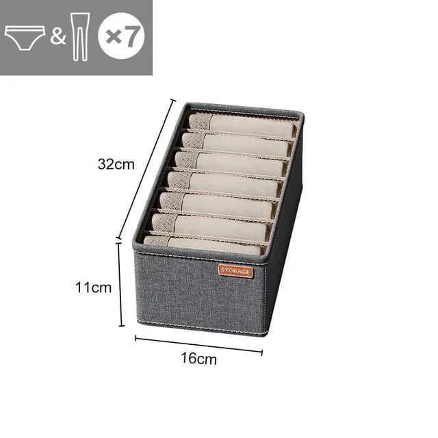 Multi-Compartment Underwear Bra Sock Drawer Organizer Storage Box