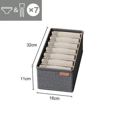 Multi-Compartment Underwear Bra Sock Drawer Organizer Storage Box
