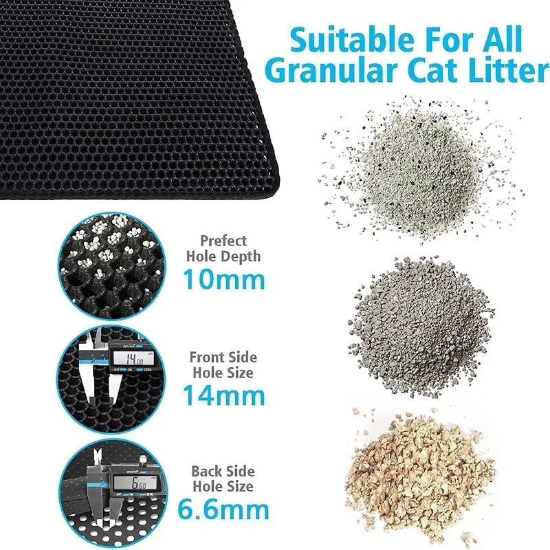 Large Waterproof Double Layer Cat Litter Mat Non-Slip Trapping Pad