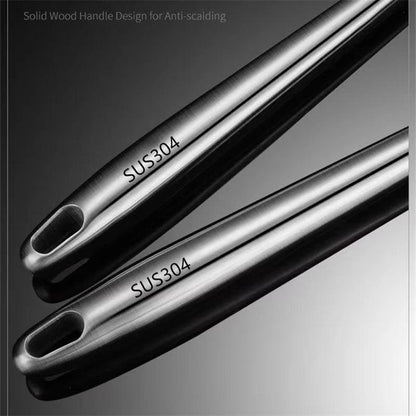 304 Stainless Steel Wok Spatula & Slotted Turner Rice Spoon Set