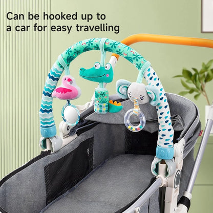 Adjustable Baby Stroller Arch Toy - Clip-On Crib Mobile Hanging Bell