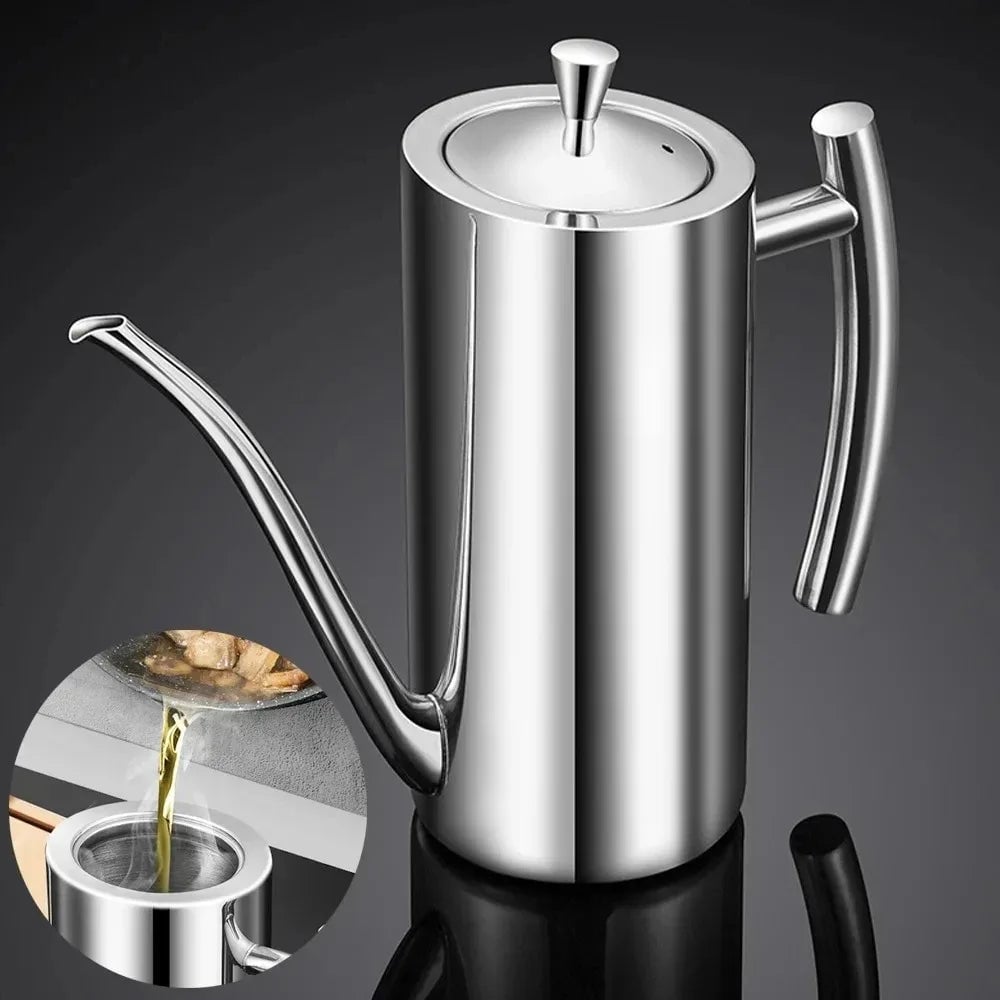 304 Stainless Steel Oil Pot Drip-Proof Kitchen Storage Container