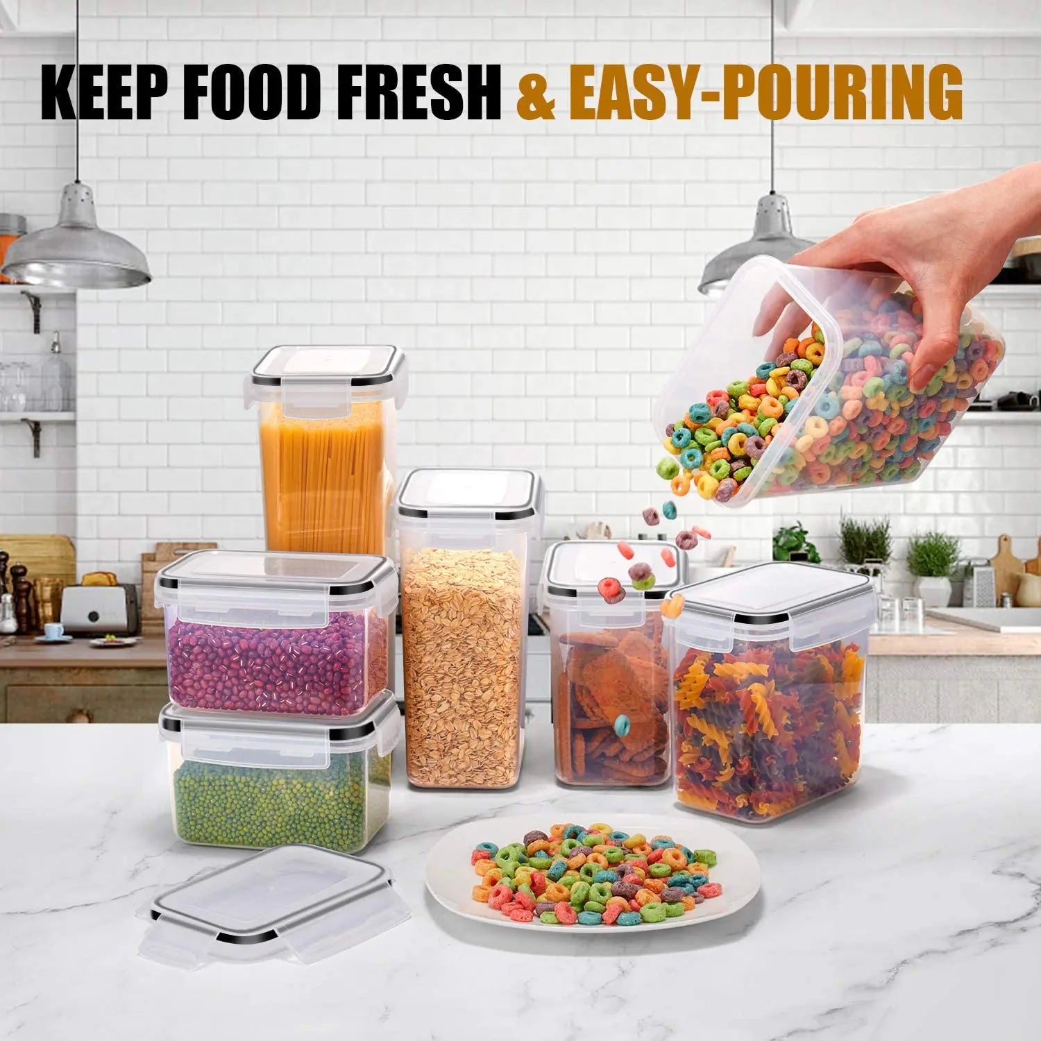 7pc BPA Free Airtight Kitchen Food Storage Container Set