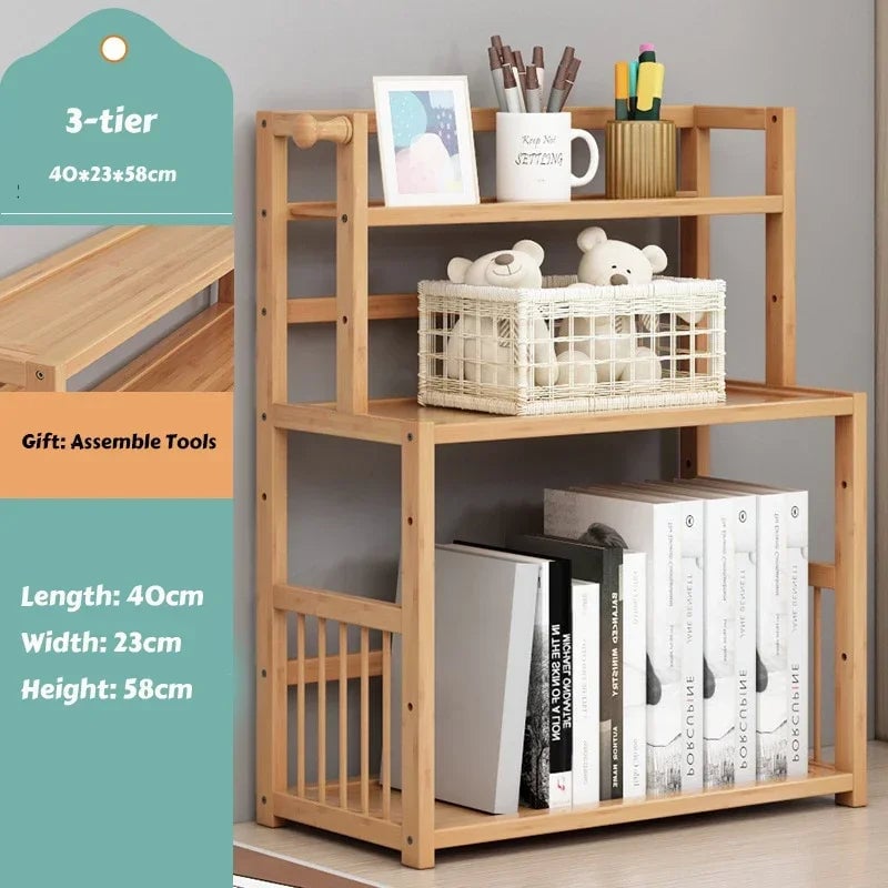 Wooden 3 Tier Bookshelf Storage Shelves Magazine Organizer Rack