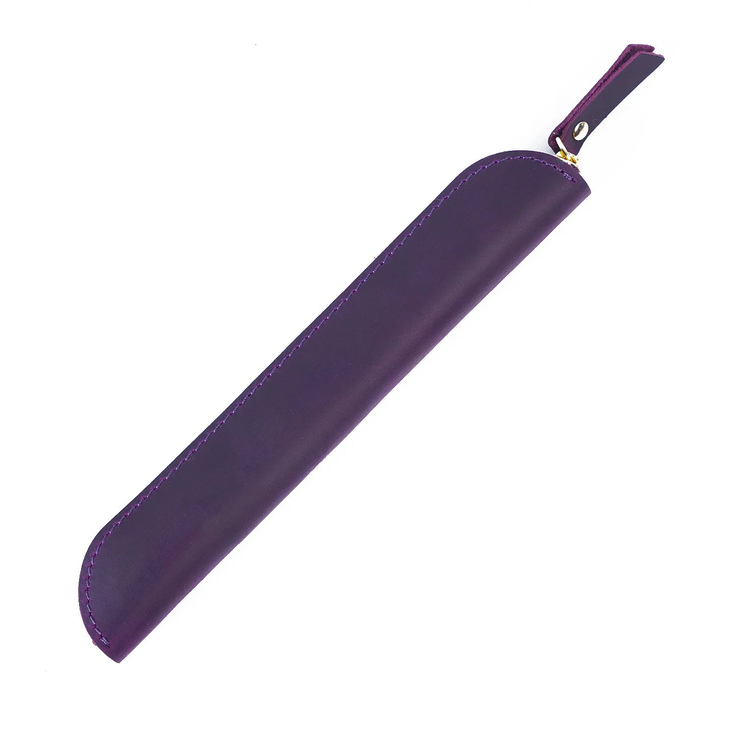 Handmade Cowhide Leather Single Pen Case Travel Protective Sheath
