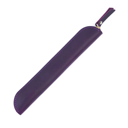 Handmade Cowhide Leather Single Pen Case Travel Protective Sheath