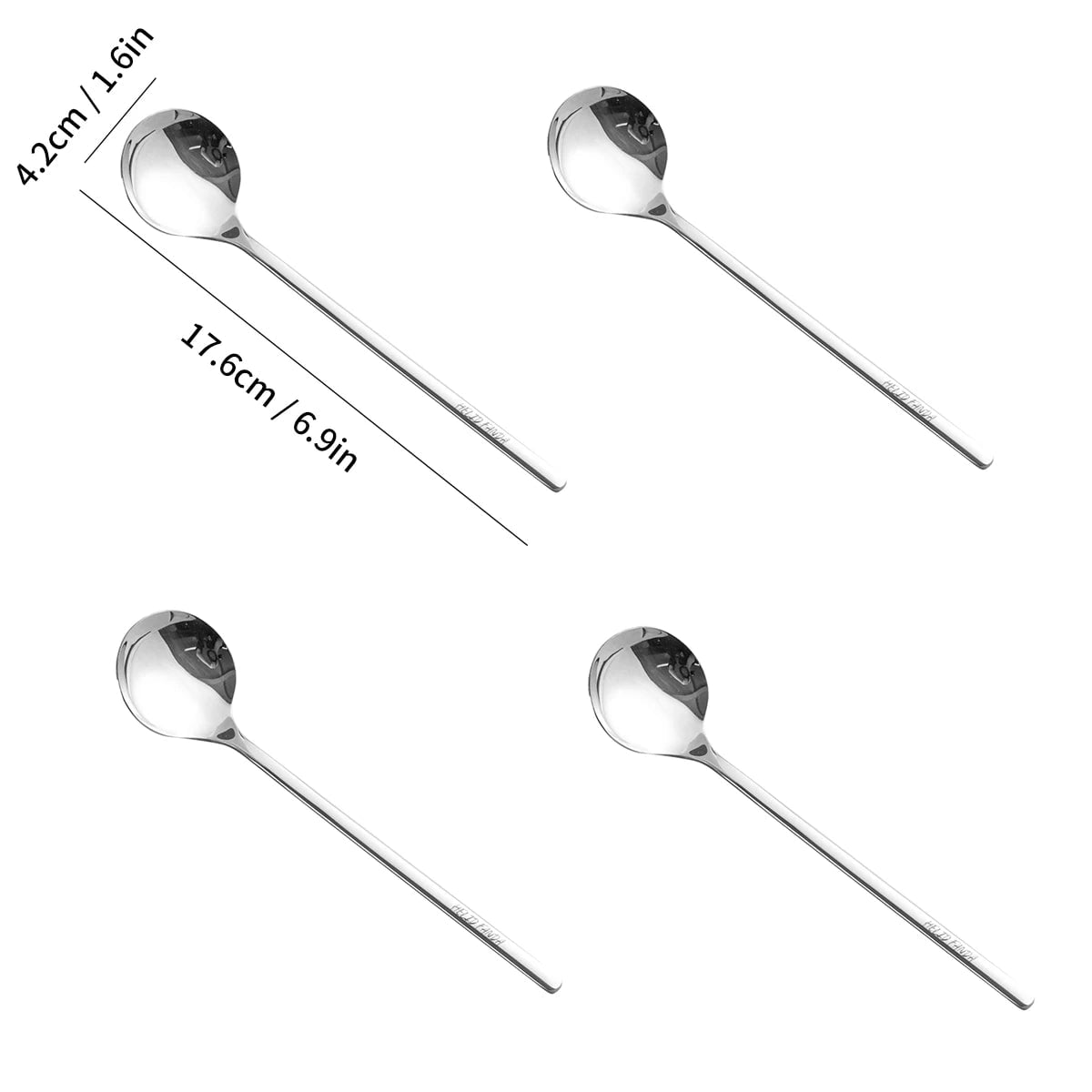 316 Stainless Steel Long Handle Dessert Spoons Set 2/4PCS Coffee
