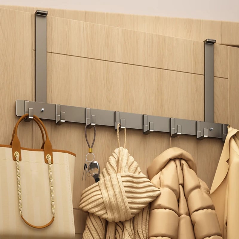 Over Door Metal Hooks Rack 5/7 Adjustable Bathroom Organizer