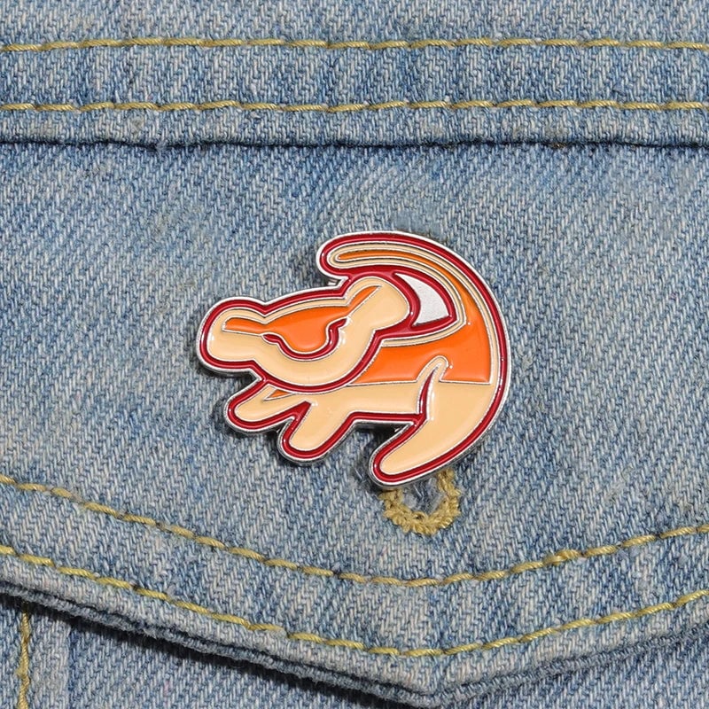 Baby Lion Enamel Pin Custom Animal Brooch Cartoon Movie Badge Gift