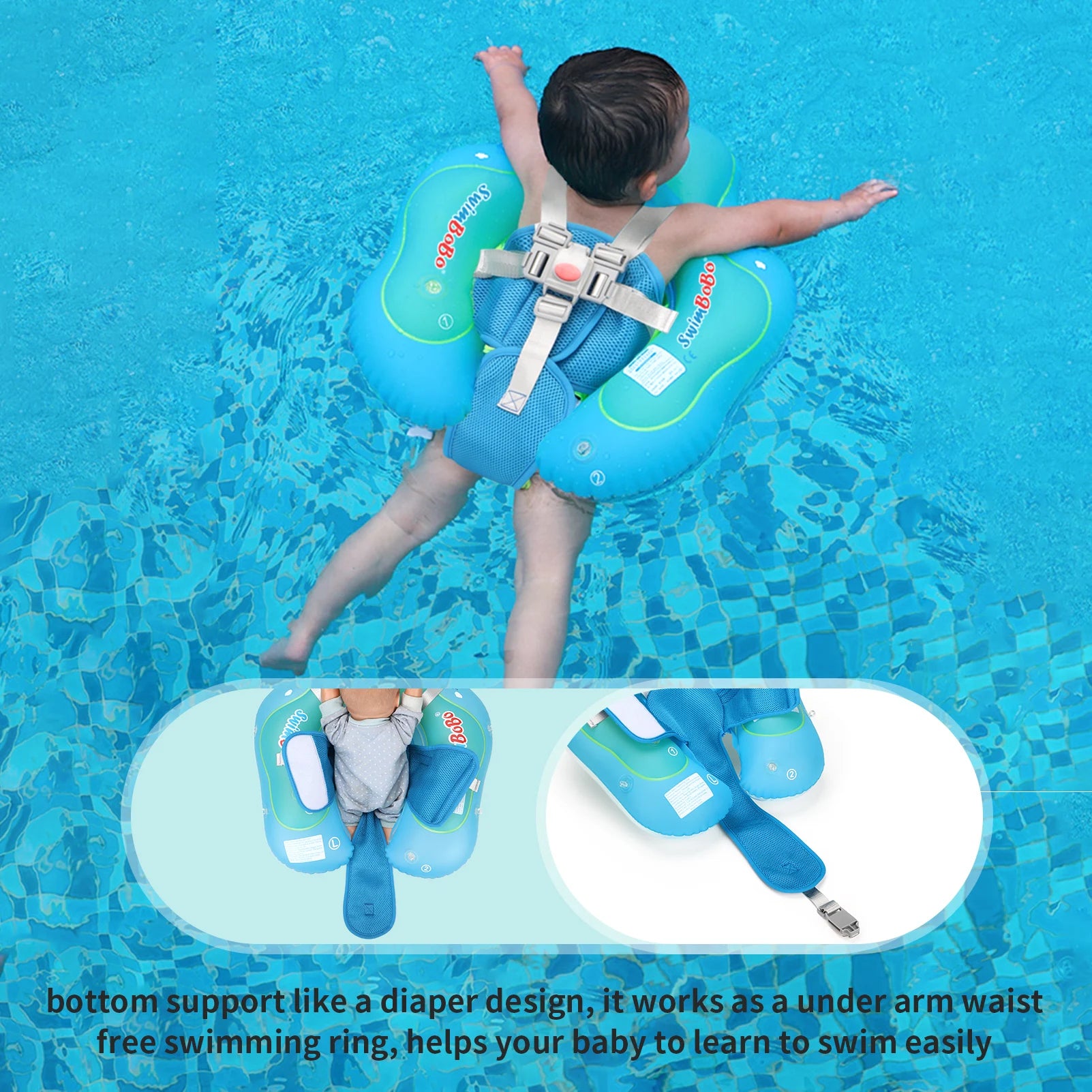 Inflatable Baby Swimming Ring Float with Sun Canopy - Infant Pool