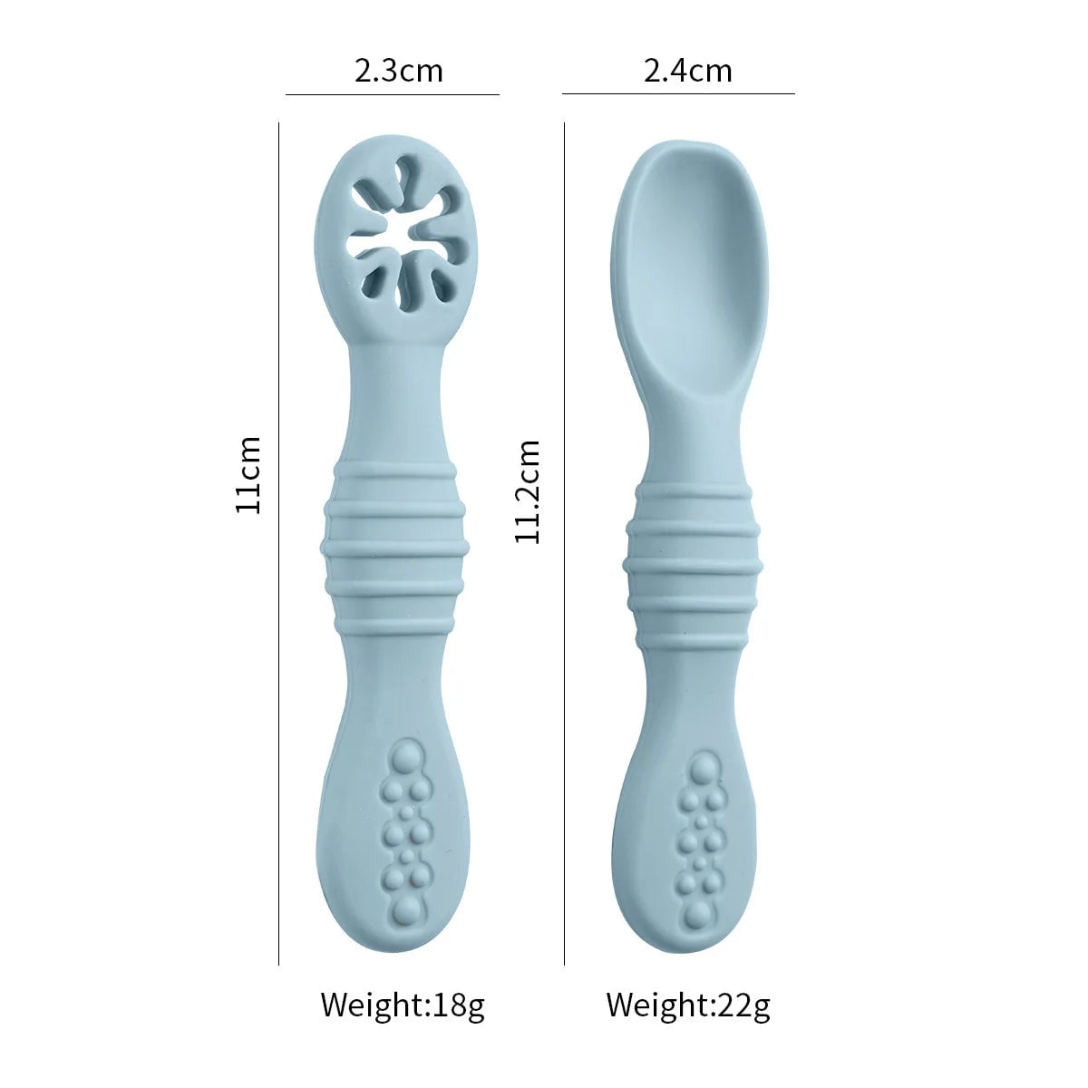 Silicone Baby Spoons 2Pc Set First Stage Self Feeding Training