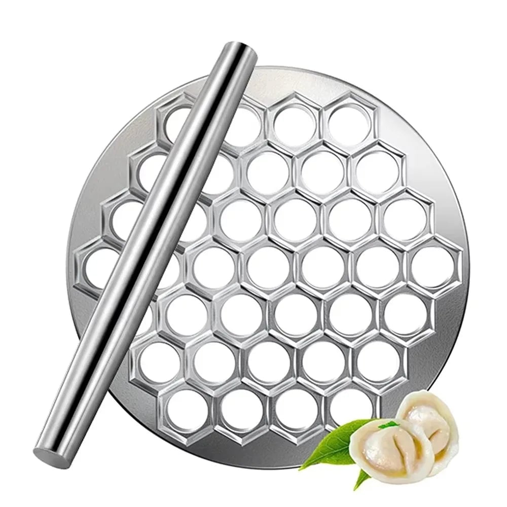 37-Hole Aluminum Pelmeni Dumpling Maker Mold - Russian Ravioli Cutter