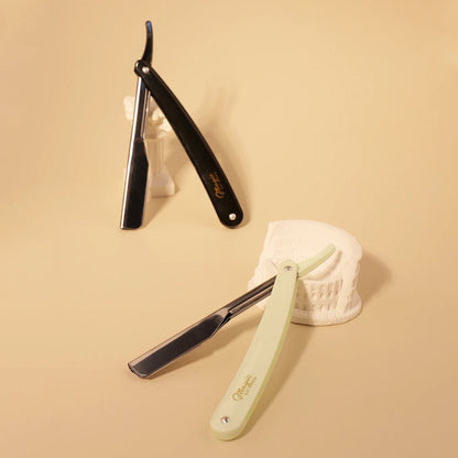 2pc Folding Straight Edge Manual Razor Set - Professional Barber