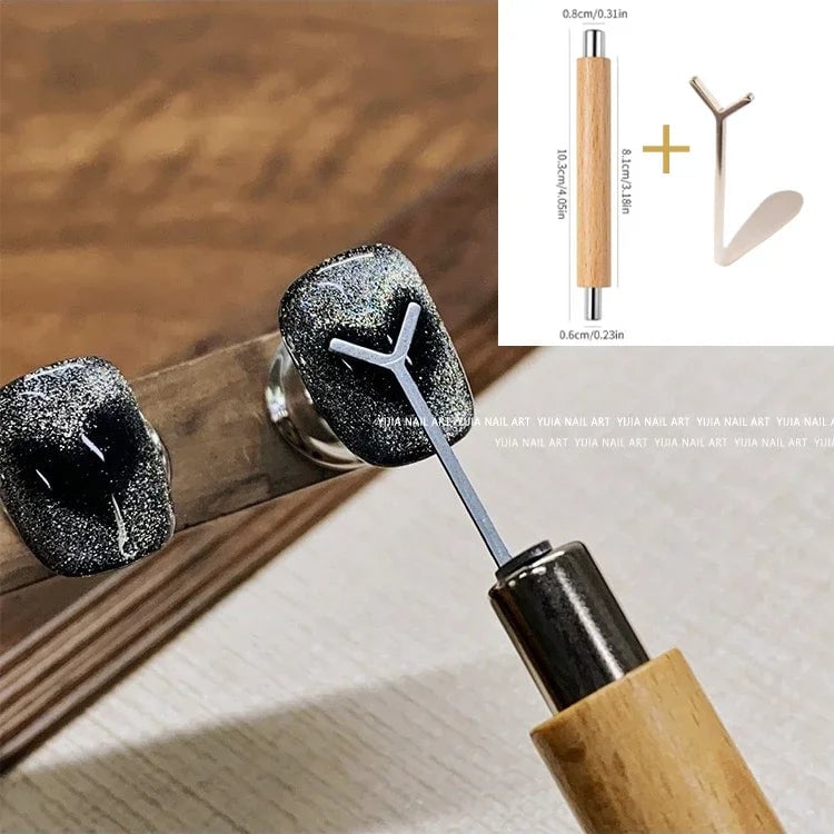 Cat Eye Nail Magnet Set - Y Shape Wire Heart Ingot Design Tools