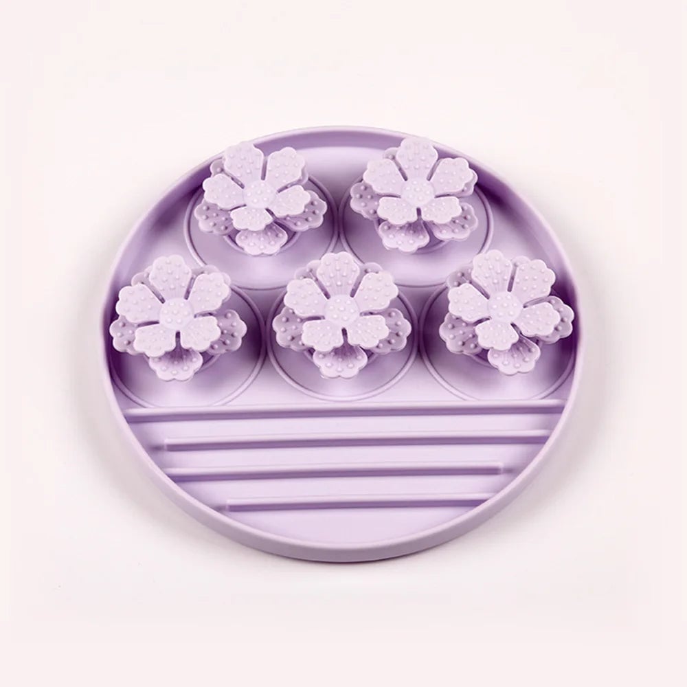 Round Silicone Pet Snuffle Mat with Suction Cup - Slow Feeder