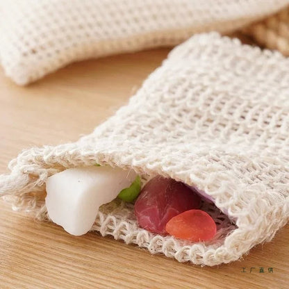 Natural Sisal Soap Saver Bags - Mesh Soap Holder Pouch Set