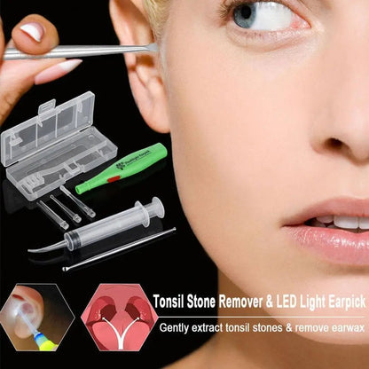 LED Ear Wax Remover Steel Tool 3 Tips Irrigator Ear Care Cleaning