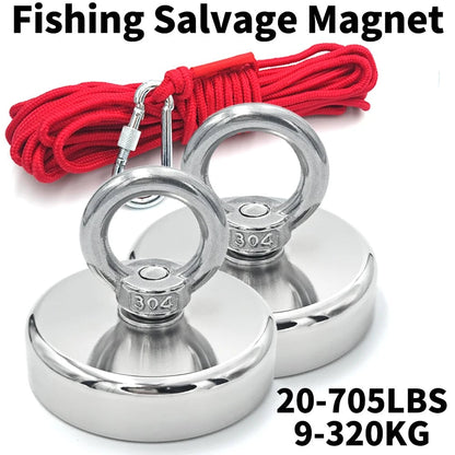 N52 Neodymium Fishing Hook Magnet D16-D42mm Heavy Duty Eyebolt