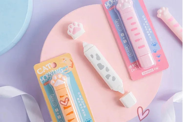 5mm Cat Claw Correction Tape School Supplies Set with Glue Dots