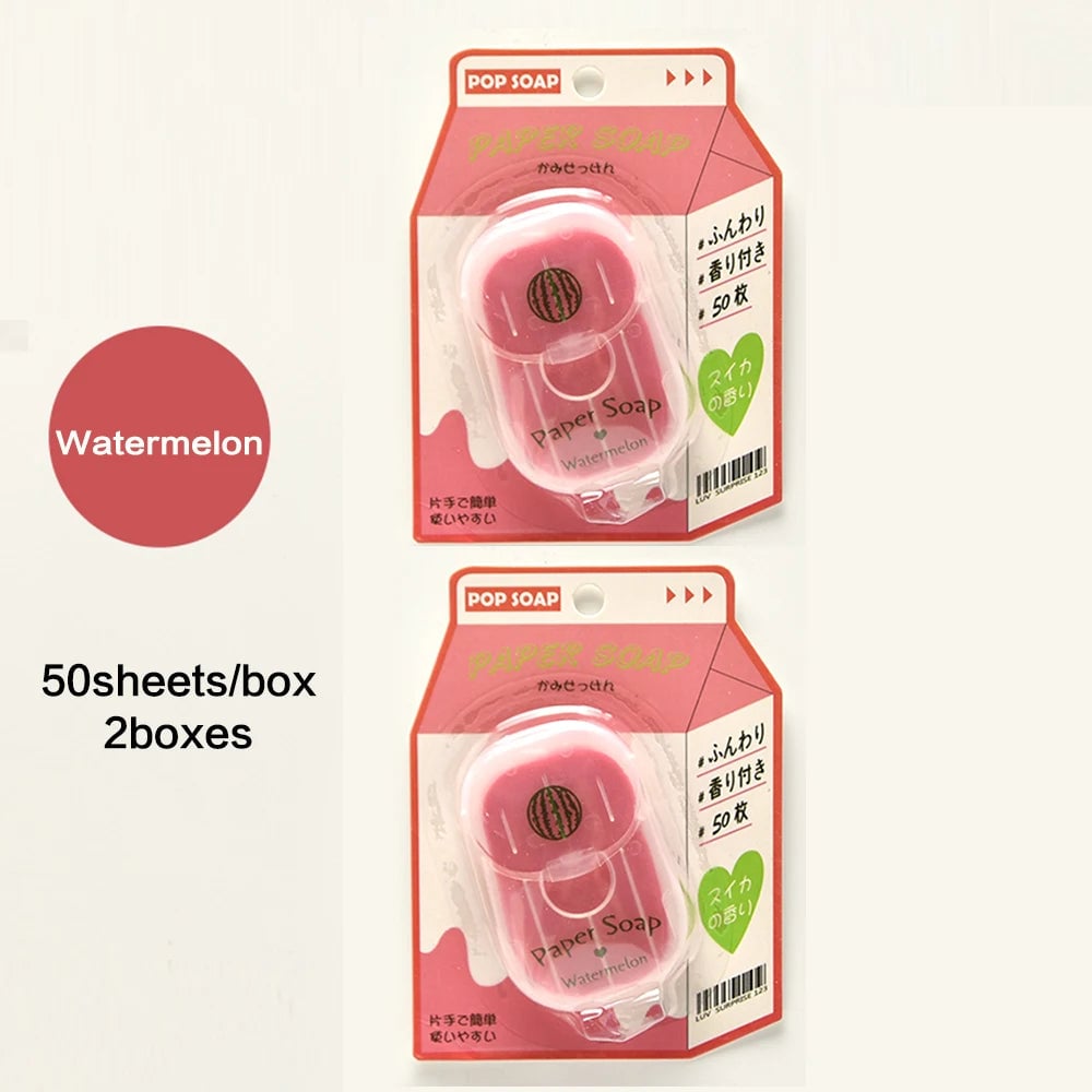 Portable Hand Soap Sheets 50ct Travel Dissolving Cleanser Wipes
