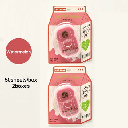 Portable Hand Soap Sheets 50ct Travel Dissolving Cleanser Wipes