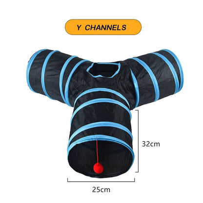 Foldable Cat Tunnel with Crinkle Paper - S Shape Play Tunnel