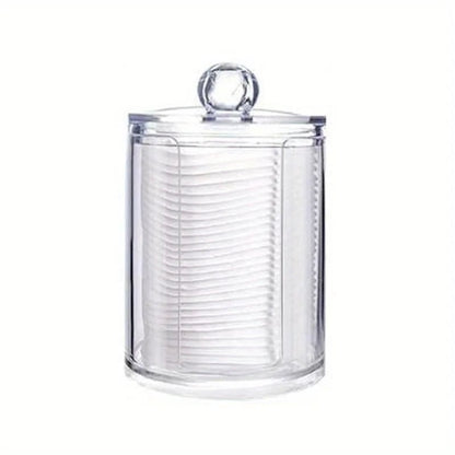 Clear Acrylic Round Makeup Organizer Cotton Pad Swab Holder 1-2Pcs