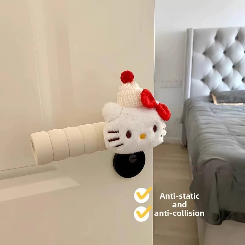 2PC EVA Door Knob Covers Hello Kitty Wall Protection Pads Anti-Crash