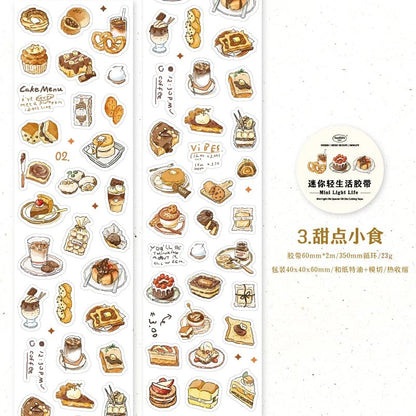 200cm Coffee Bread Cafe Masking Tape Roll - Decorative Stickers