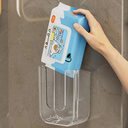 Wall-Mounted Punch-Free Wet Wipe Dispenser Storage Box Kitchen Bath