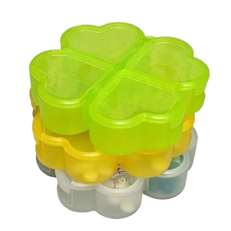 4-Compartment Daily Pill Organizer Box - Durable Plastic Storage