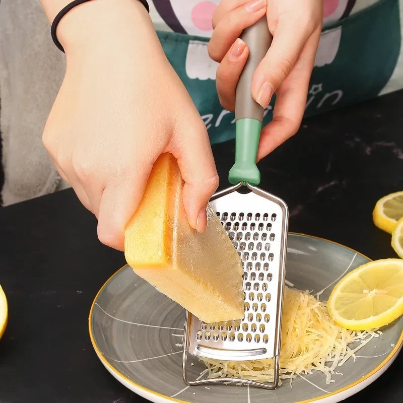 Stainless Steel Cheese Grater with Handle - Handheld Zester