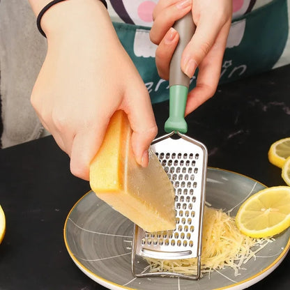 Stainless Steel Cheese Grater with Handle - Handheld Zester
