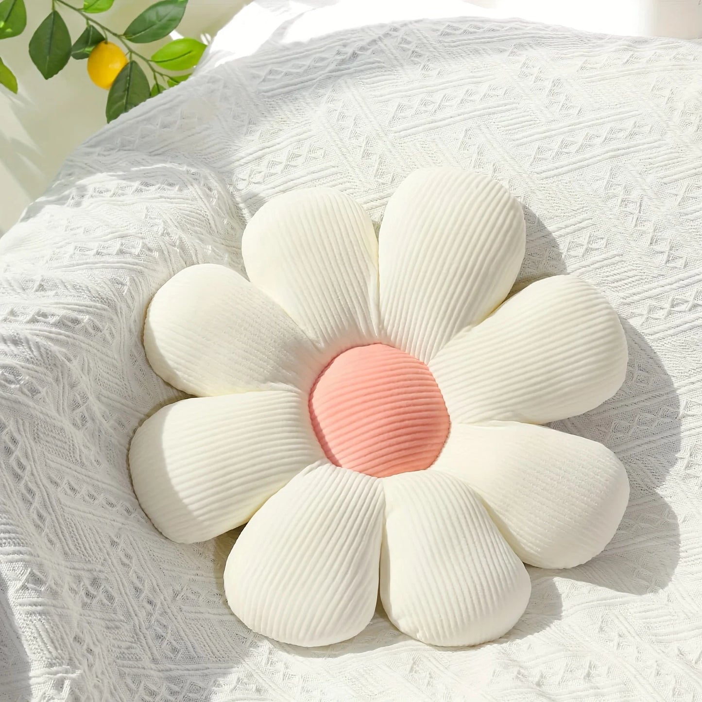 Sunflower Daisy Plush Cushion - Office Chair Mat & Floor Pillow