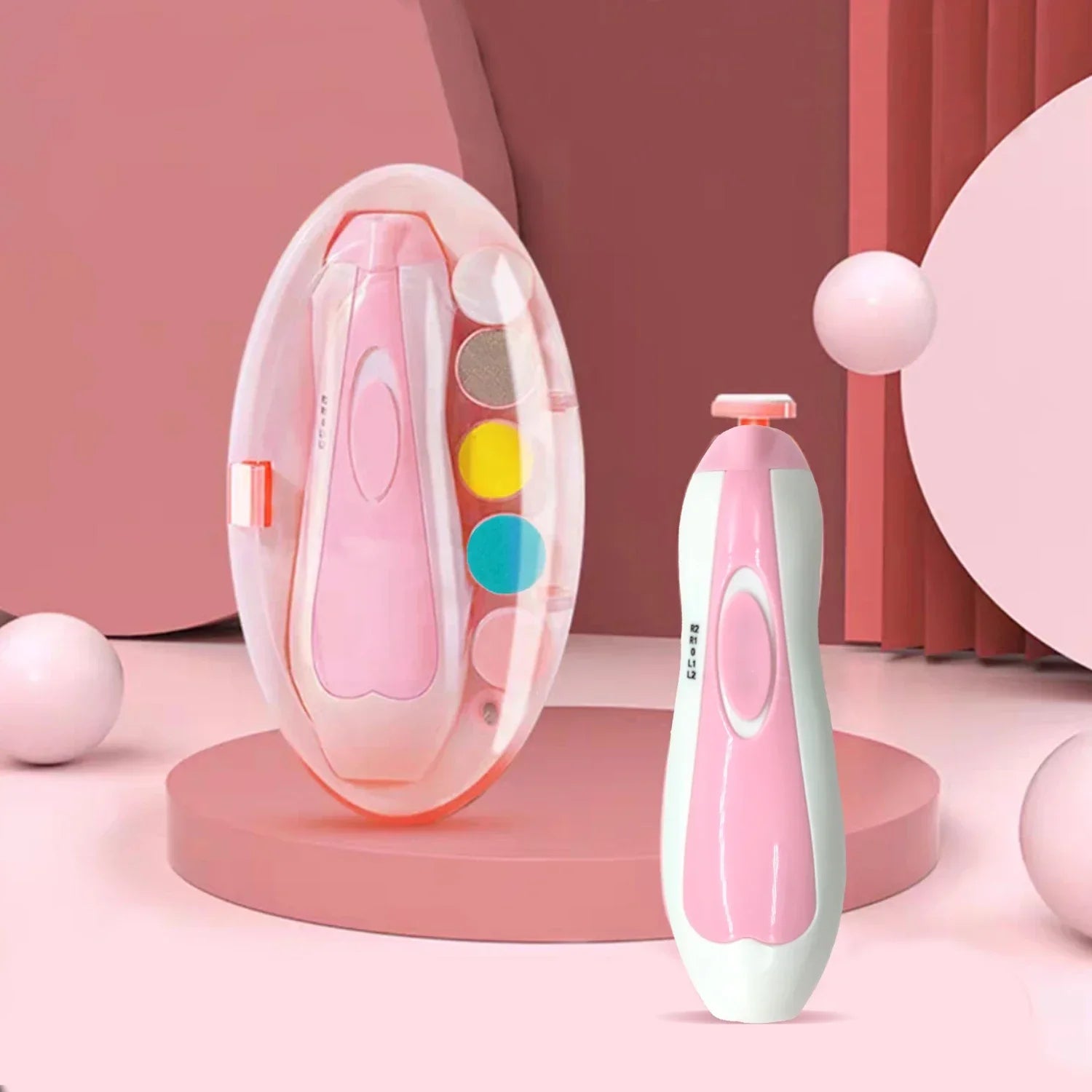 Electric Baby Nail Care Set - Toddler Nail Clipper File Scissors