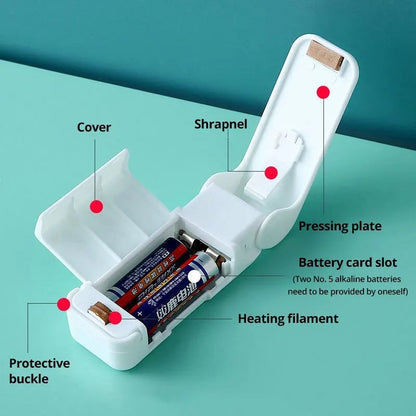 Mini Heat Bag Sealer White Portable Food Package Sealing Machine