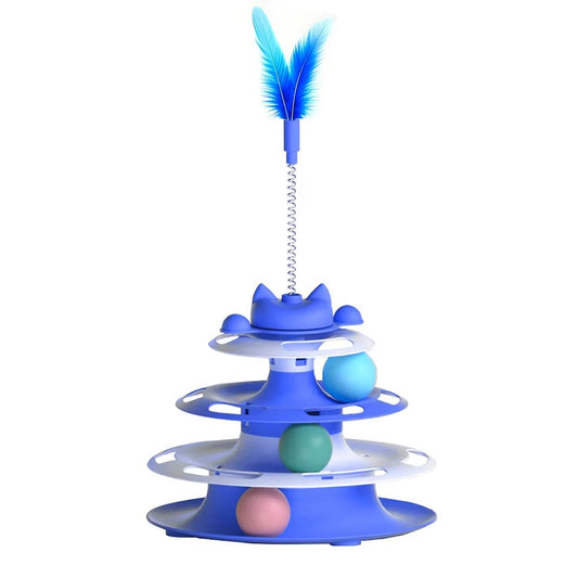 Interactive Cat Toy Set: Turntable, Teaser Wand & Balls for Cats