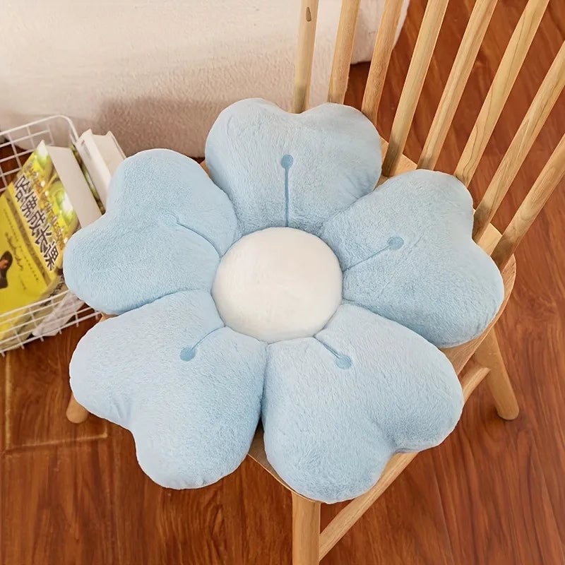 Flower-Shaped Plush Throw Pillow - Soft Cushion for Sofa & Floor