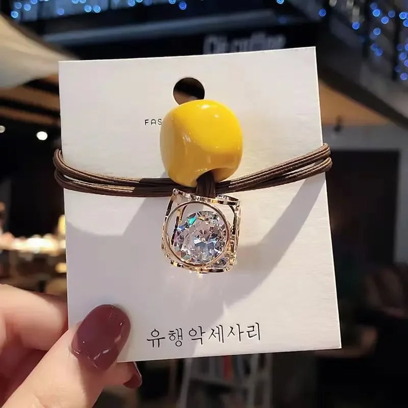 Crystal Rhinestone Hair Scrunchies Elastic Ponytail Holders Women