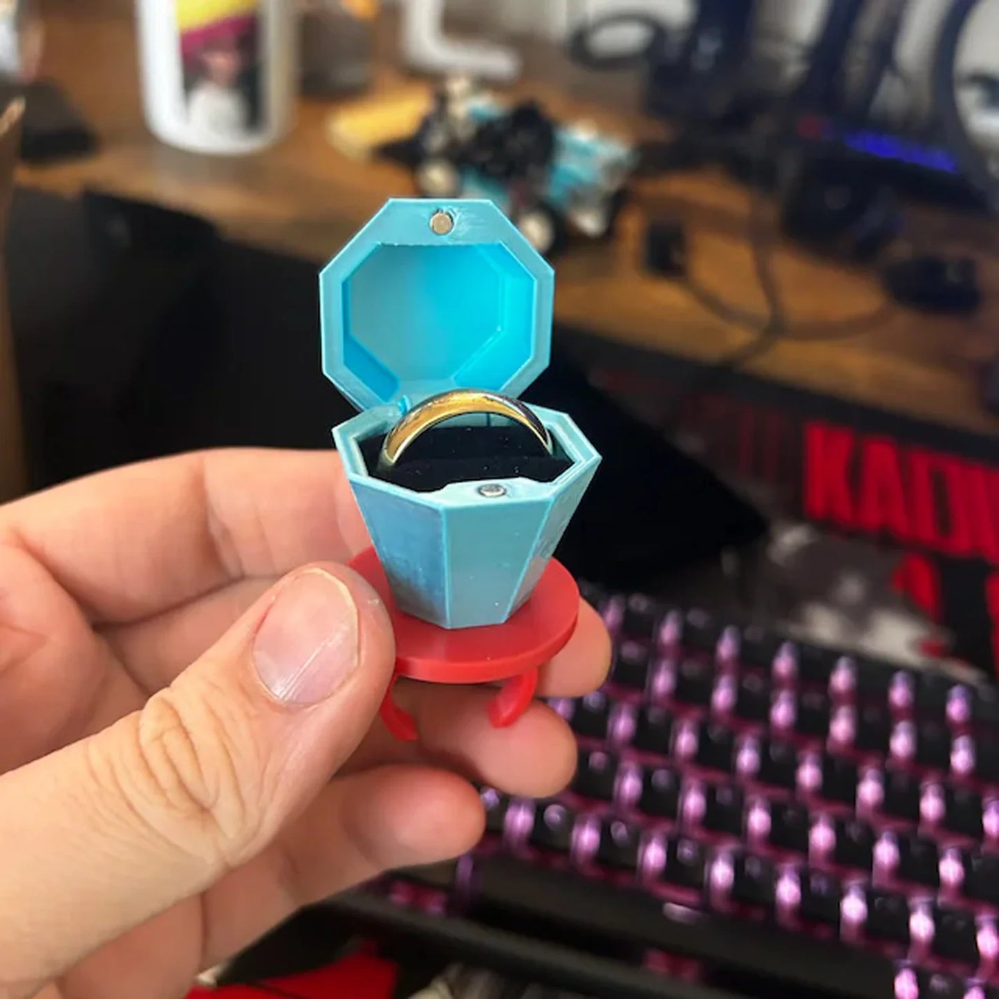 Ring Pop Inspired Plastic Engagement Ring Box - Personalized Display