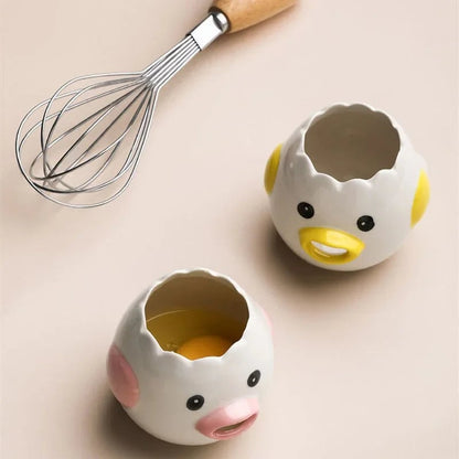 Ceramic Chicken Egg White Separator - Kitchen Baking Tool Yolk Filter