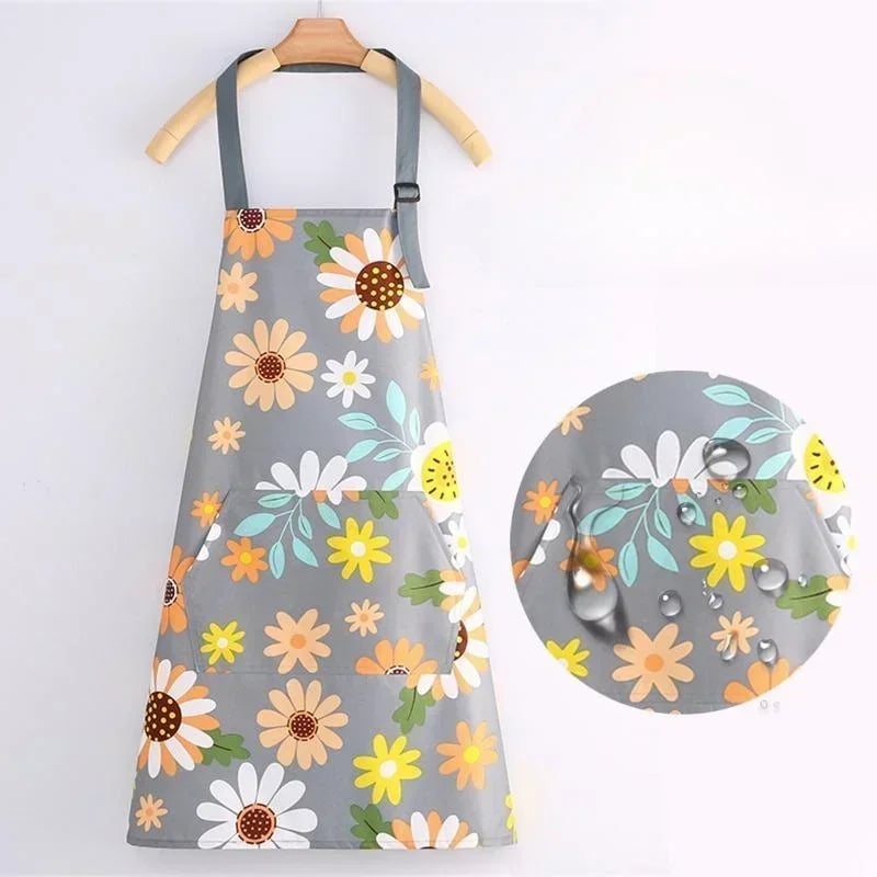 Adjustable Waterproof Kitchen Apron - Coffee Baking Oil Proof
