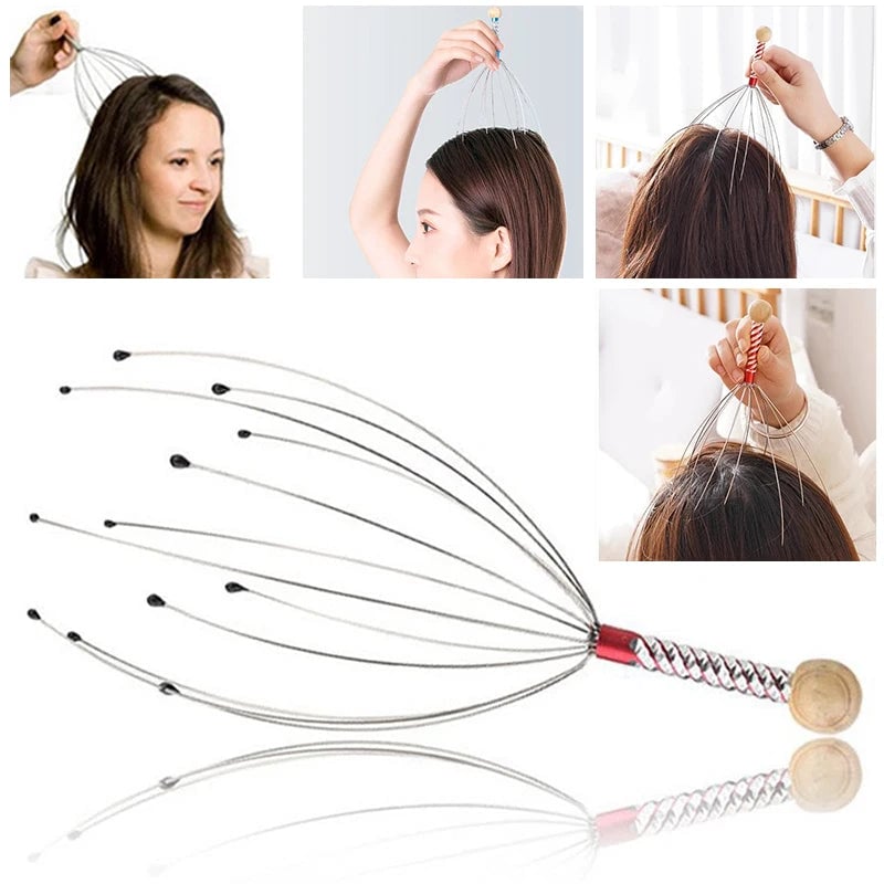 Stainless Steel Octopus Head Massager - Scalp Scratcher Relaxer