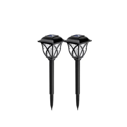 2 Pack LED Solar Lawn Lights Waterproof Warm Light Garden Walkway