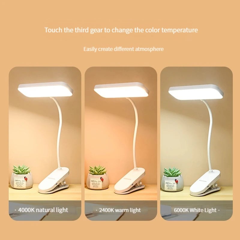 USB Rechargeable LED Desk Lamp 360° Flexible Eye Care Dimmable