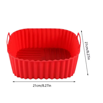 Square Silicone Air Fryer Basket Pan - Reusable Food Safe Baking Mold