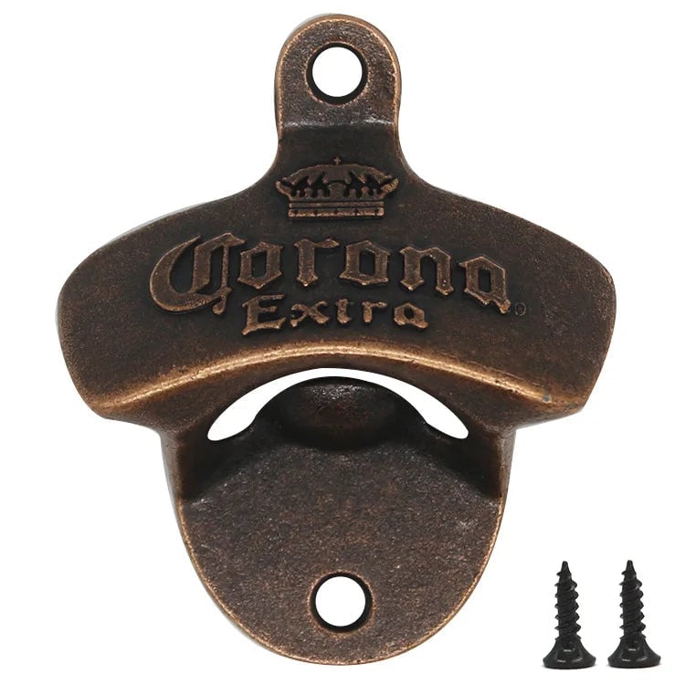 Zinc Alloy Wall Mount Bottle Opener with Screws - Professional Bar Tool