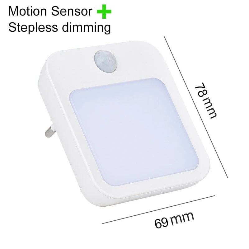 Motion Sensor LED Night Light EU Plug Dimmable Wireless Cabinet